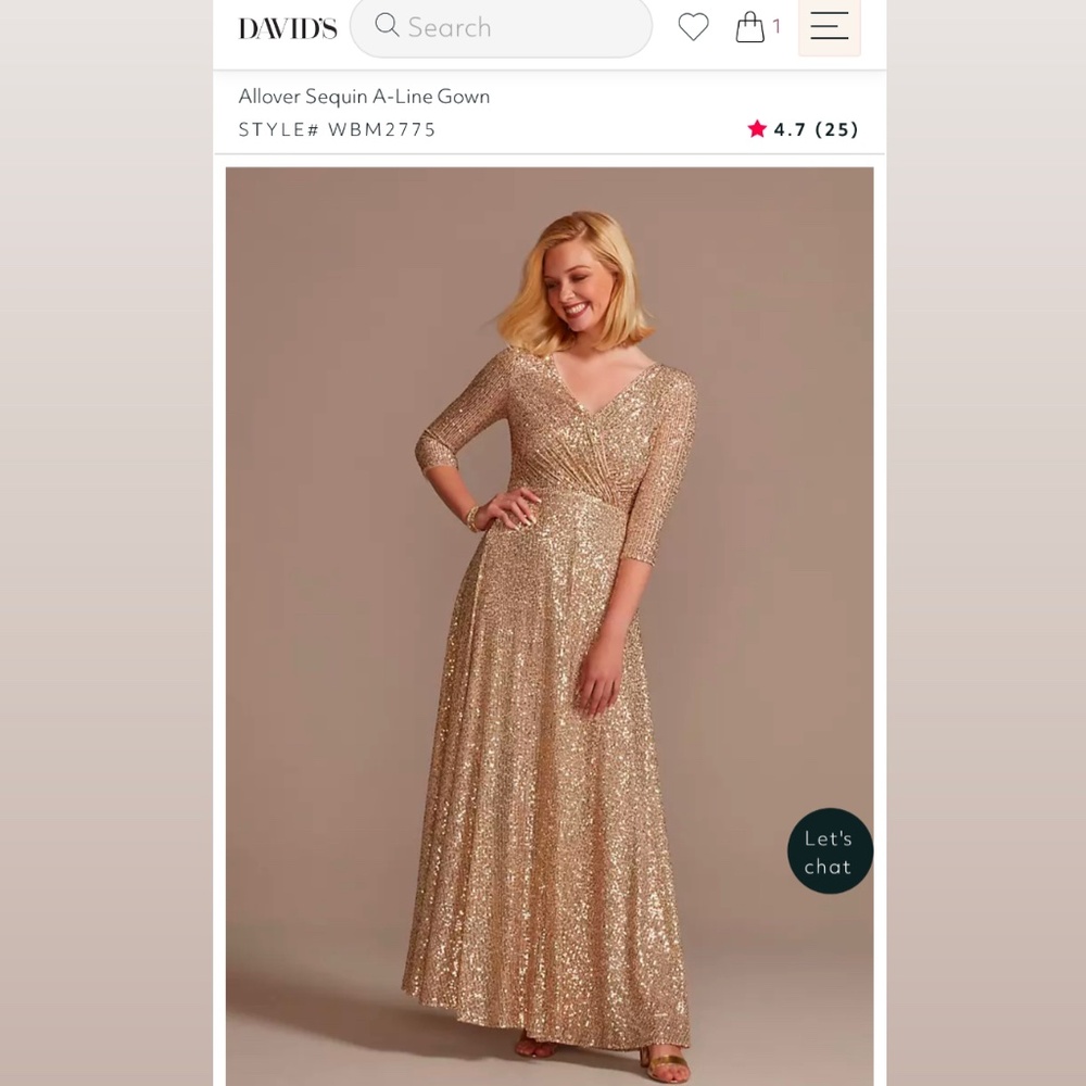 Sequin Champagne Formal Gown